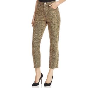 Current/Elliott NWT The High Waist Stiletto Straight Jeans Spotted Leopard Sz 29